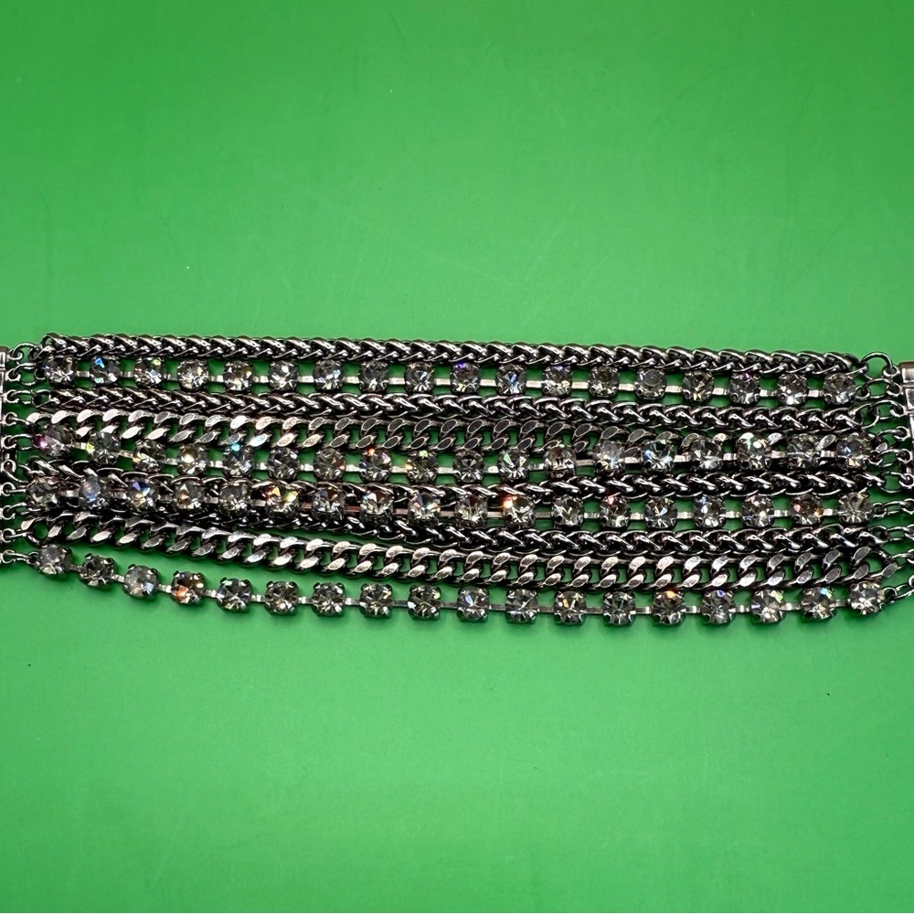Silver and Crystal Chain Bracelet